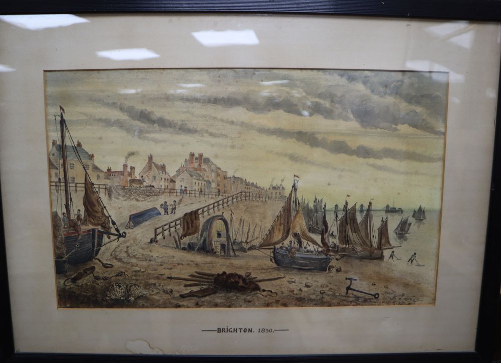 W. T. Quartermain (19th century), Brighton 1830, inscribed to mount, initialled lower left, 30 x 48cm